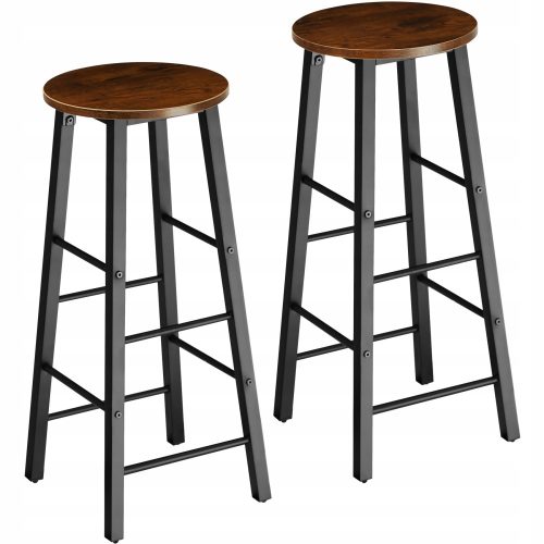 Set 2 barske stolice Keynes industrijskog drva, 72 cm, metal