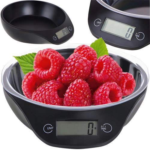 Kuhinjska vaga s posudicom retoo E652-4 crna 5 kg