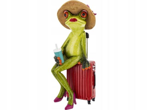  Ukrasna figurica 17 x 7 x 6 cm - Žaba s koferom Turist