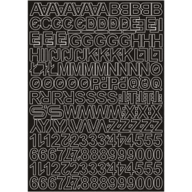   Stickerlandia Set Samoljepljivih Slova i Brojeva, Crna, 4 cm, 250 znakova