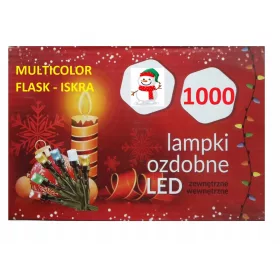   LAMPICE ZA BOŽIĆNO DRVCE 1000 LED MULTICOLOR VANJSKA UNUTARNJA BLJESKALICA ISKRA IP44