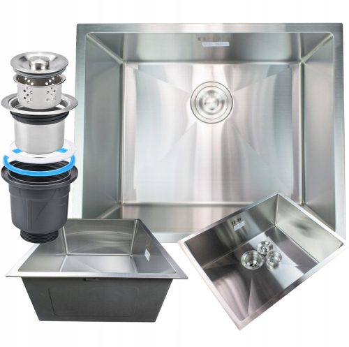 Sudoper s jednom korom ČELIČNI SUDOPER S JEDNIM BASTEROM 44x44 cm Inox čelik