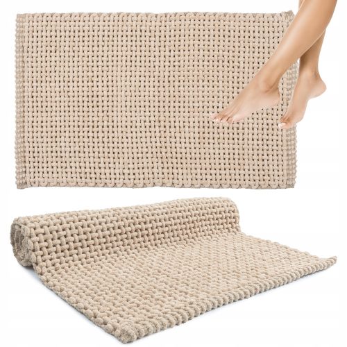 Kupaonski tepih bež Chłonny Miękki Ciepły Do Prania Mata 60x100cm