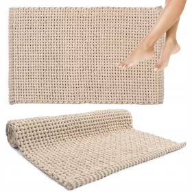   Dywanik za kupaonicu s mekom upijajućom bež boho pletenicom 50x80