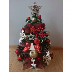 Umjetno božićno drvce s dekoracijom i LED svjetlima, 80 cm