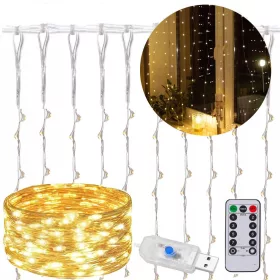   SVJETLESNA ZAVJESA 300 LED 3x3m GARLANDA DALJINSKI UPRAVLJAČ