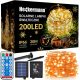 GIRLANDA SA ŽIČANIM SVJETLIMA TOPLOG BIJELOG SVJETLA IP66 SOLAR 20m 200 LED