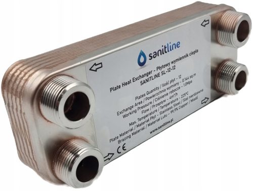 SANITLINE Visokoučinkoviti Izmjenjivač Topline 12 Ploča 15 kW 4x 3/4"