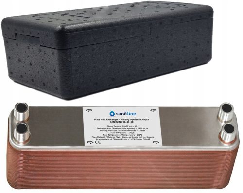 SANITLINE 40-PLOČASTI IZMJENJIVAČ TOPLINE 45kW 4 x 3/4" + IZOLACIJA