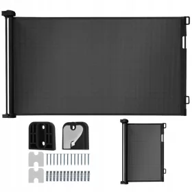 Sigurnosna vrata zaštitna barijera, crna, 160 x 86 cm