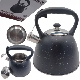   TRADICIONALNI KUHAL ČELIČNI MRAMOR CRNI 3L KRISBERG INDUKCIJSKI PLIN