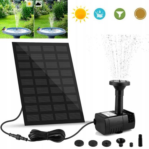 NCRealher solarna fontana za ptice s pumpom za vrtove i ribnjake, 1,8 W, 501-1000 l/h