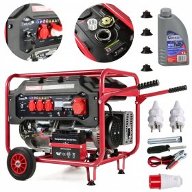    Prijenosni trofazni agregat Tvardy 6600 W benzin + Ulje za četverotaktne motore 4T crveno 1L
