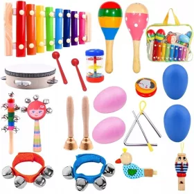   DRVENI SET INSTRUMENATA ZA DJECU PICOLLO MUZYK - Veliki komplet glazbenih instrumenata u koferu
