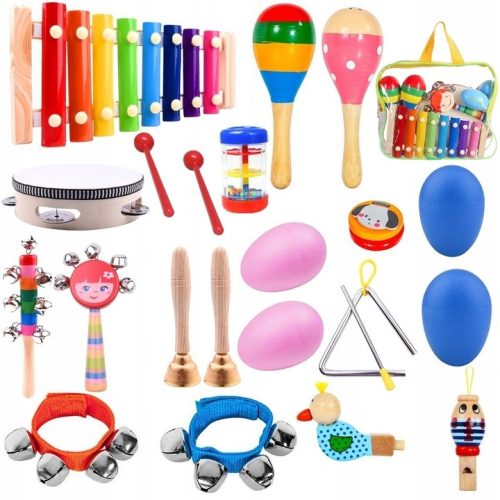 DRVENI SET INSTRUMENATA ZA DJECU PICOLLO MUZYK - Veliki komplet glazbenih instrumenata u koferu