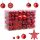  Nesalomljive kuglice za božićno drvce 6/4/3cm Set 101 u 1 - crvene