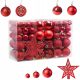  Nesalomljive kuglice za božićno drvce 6/4/3cm Set 101 u 1 - crvene