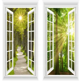 FOTO ZID PROZOR 3D ŠUMSKO DRVEĆE PRIRODA 100 X 230cm
