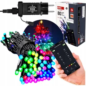   EMOS Pametne RGB Lampice za Božićno Drvce 8M 80 LED WI-FI TUYA