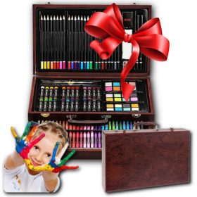 Umjetnički set za slikanje sa 143 elementa u drvenoj koferu