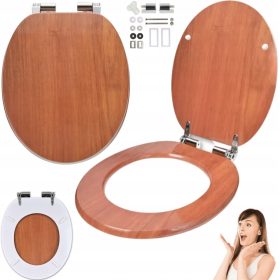 WC daska Oryx SN8927, nijanse smeđe i bež MDF