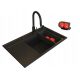 Zlewozmywak Pyramis Camea 79x50 Black Edition Mat Prawy Bateria Gratisy
