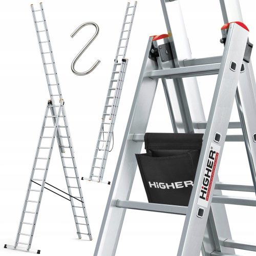 Više ljestve 10,4 m aluminijske 3 x 15 do 150 kg