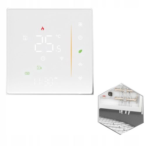 Pametni termostat za vodeno podno grijanje ZIGBEE TUYA Bijeli