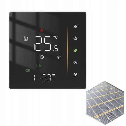 Pametni termostat za električno podno grijanje ZIGBEE TUYA crni