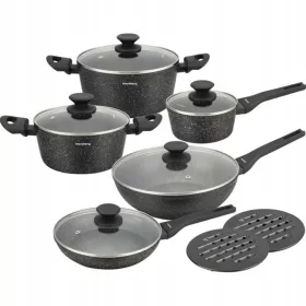 Klausberg set mramornih posuda, aluminij, 12 kom.