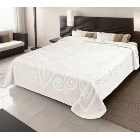  Topla prekrivačica od poliestera 160 cm x 220 cm bijela, krem