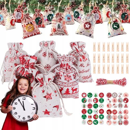  ADVENTSKI KALENDAR DIY VISEĆE TORBE NALJEPNICE LINIJA DAROVI DJECA