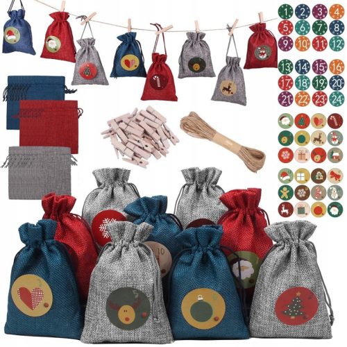  ADVENTSKI KALENDAR - TORBICE + SATOVI + NALJEPNICE - DIY XXL SET