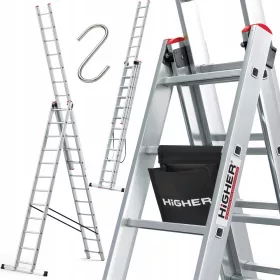Više ljestve 8,1 m aluminijske 3 x 12 do 150 kg