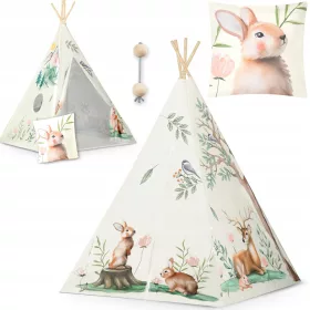   Dječji Šator za Iglo - Nukido Teepee Wigwam sa Šumskim Životinjama, 3 Godine +