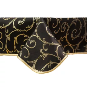   Otporni stolnjak s mrljama 140 cm x 270 cm, crno-zlatni s blistavim rubom