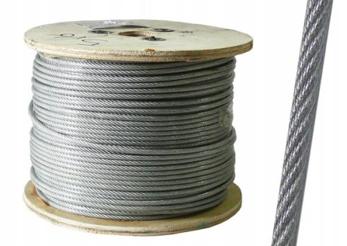 100m uže Čelična sajla PVC 6mm 6x19+FC pocinčana