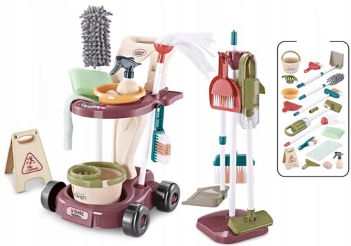 SET ZA ČIŠĆENJE MALE KUĆICE NAČINOM LITTLE HOUSEWAY MOP KOLICA KANTA PRIBOR
