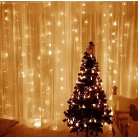   Girlanda za prozor s mikro LED žicom 300cm x 200cm - Toplo bijela LED zavjesa