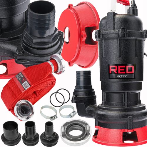 RED TECHNIC Potopna Pumpa sa Rozdrobnjivačem 4u1 750W + Crijevo 2" 20M | 8 BAR | 2"
