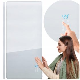    ELEKTRIČNI RADIJATOR 800 W BIJELI ZID KONVEKTOR STAKLENA VITRINA