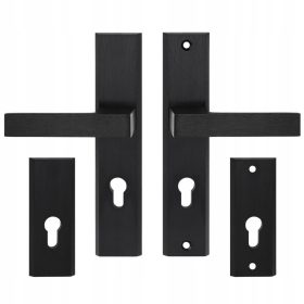   Metal-Bud duga vanjska ručka, ploča s rupom za umetak + Metal-Bud vanjska ručka duga, kvadratna ploča, ploča s rupom za umetak