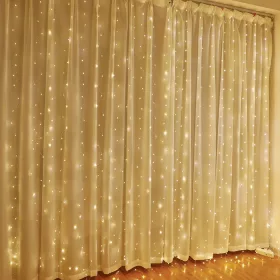    Dekoracija LED ZAVJESA (200 LED SVJETLA) 3M X 2M TOPLO BIJELA / TOPLO BIJELA