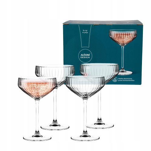 Čaše za martini, čaše za šampanjac, čaše za koktele Altom Design Plisse transparent 300ml 4 kom.