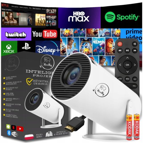  Heelly Android rotirajući 4K mini LED projektor bijeli
