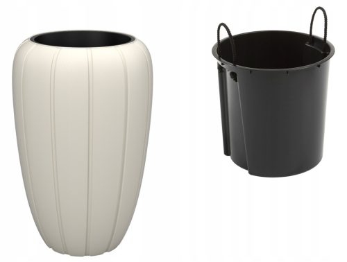  Lamela saksija 60 cm x 40 x 60 cm promjer 40 cm plastične nijanse smeđe i bež boje