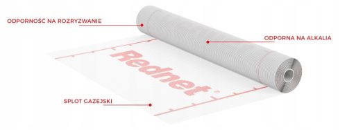 Siatka za izolaciju fasade Rednet 160g/m2 1x50m bijela