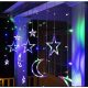 Božićna zavjesa s LED svjetlima i zvijezdama Multicolor Girlanda 138 LED