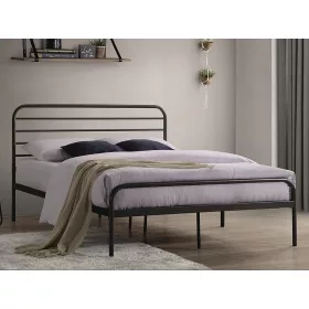 Moderni metalni bračni krevet BOLONIA crni 140x200