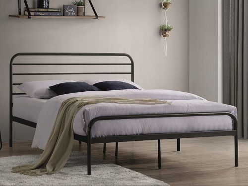 Moderni metalni bračni krevet BOLONIA crni 140x200